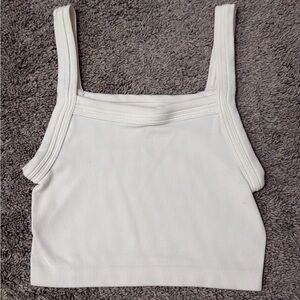 Urban Outfitters Cream Ribbed Crop Top